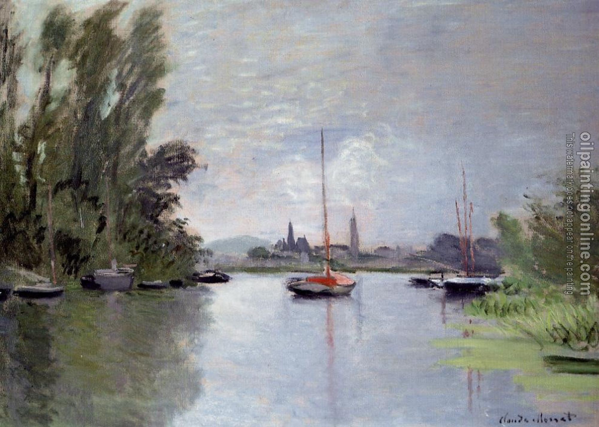 Monet, Claude Oscar - Argenteuil, Seen from the Small Arm of the Seine